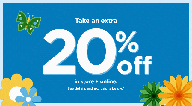 take an extra 20% off using promo code USAVE20. shop now.