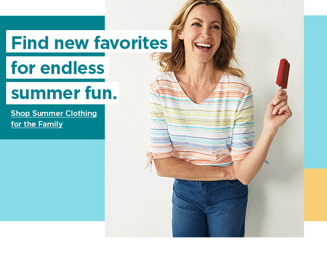 shop summer clothing for the family.