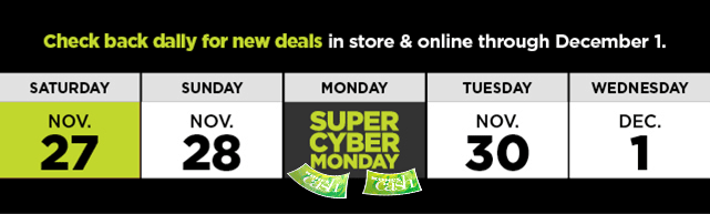 cyber daily deal for november 27th. shop now.