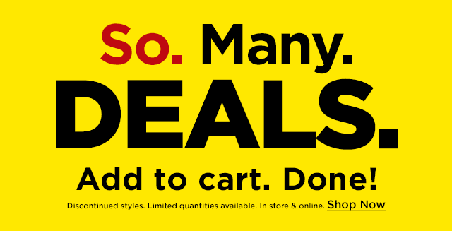 So. Many. DEALS. Add to cart. Done' 