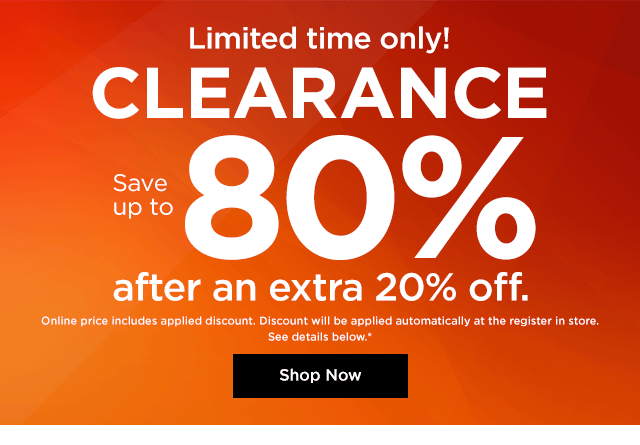 save up to 80% after an extra 20% off. shop now.