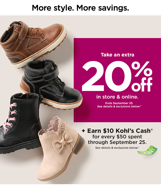 take an extra 20% off in store and online.  shop now.