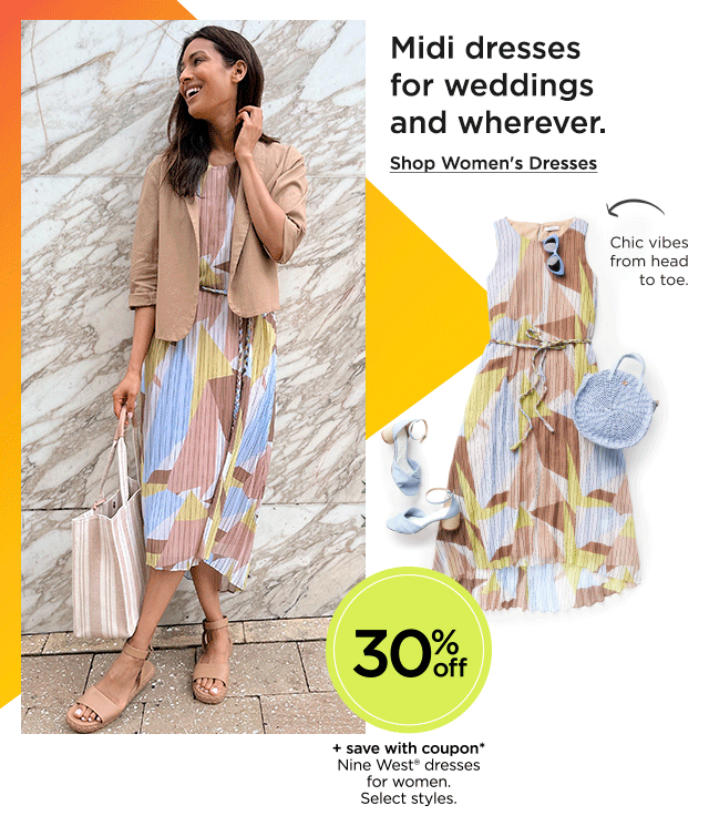 midi dresses for weddings and wherever. shop women's dresses.