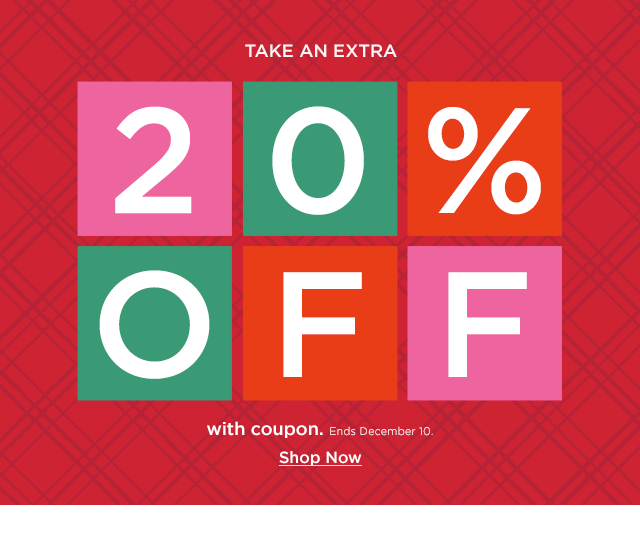 take an extra 20% off with coupon. shop now.