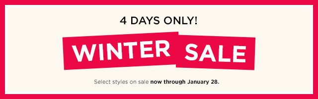 winter sale. select styles on sale. shop now.