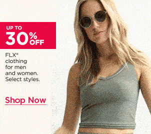 up to 30% off flx clothing for men and women. 