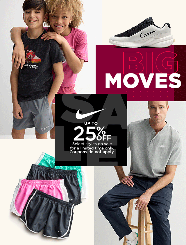 up to 25% off nike. 