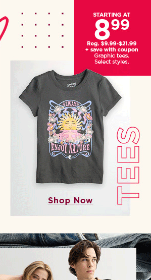 starting at $8.99 graphic tees