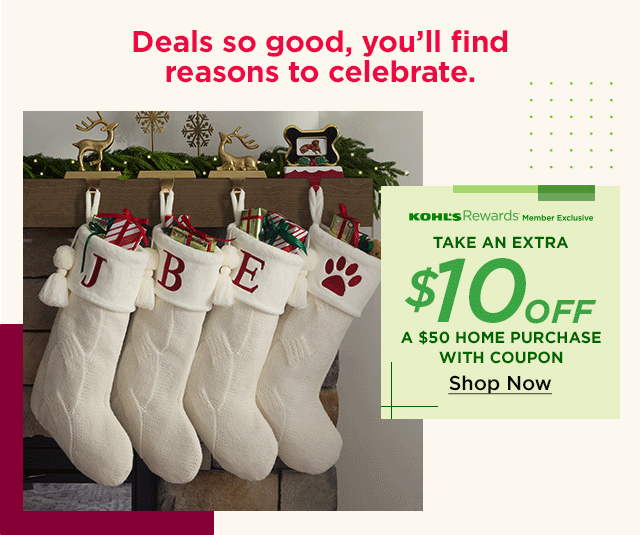 take an extra $10 off a $50 home purchase with coupon