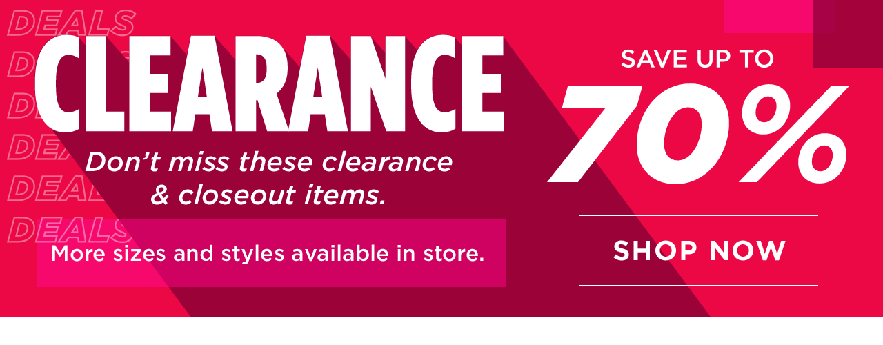 shop clearance and closeout