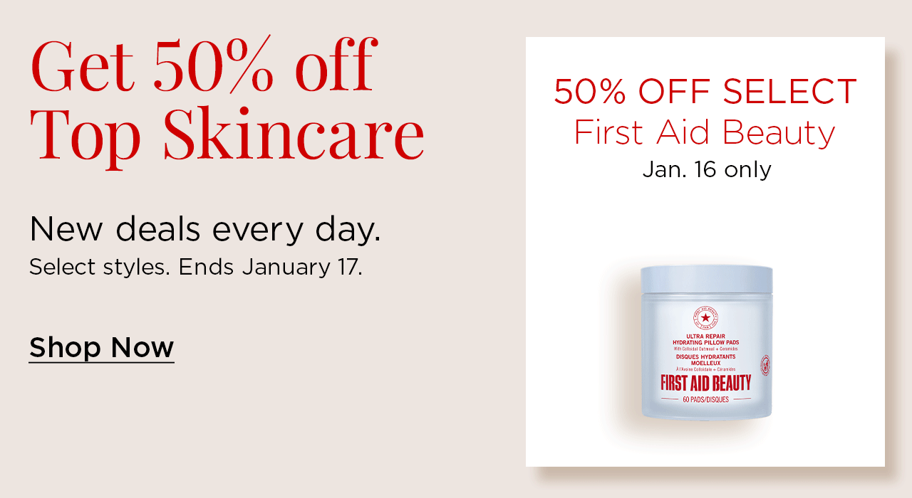 get 50% off top skincare