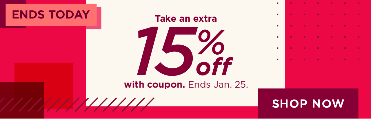 take an extra 15% off with coupon