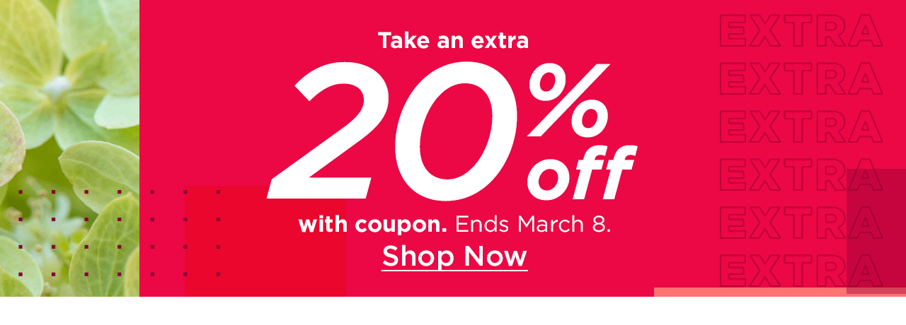 take an extra 20% off with coupon. shop now.