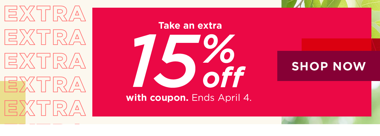 take an extra 15% off with coupon. shop now.