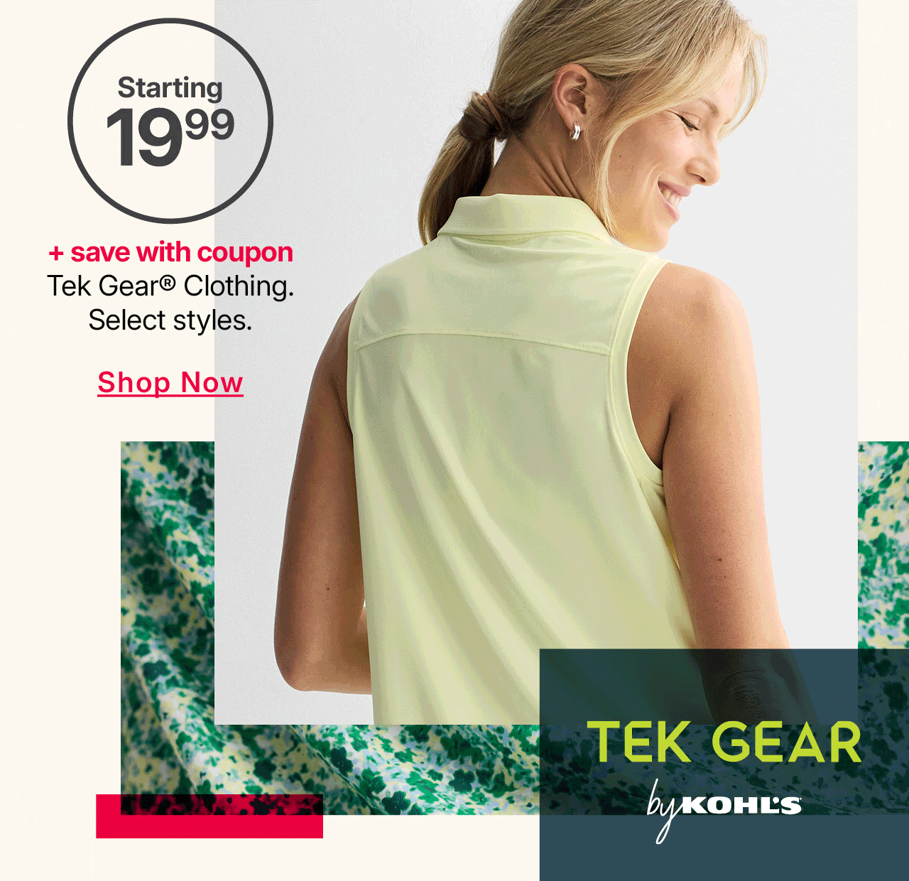 starting at $19.99 plus save with coupon tek gear