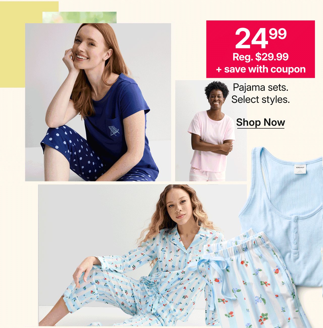 $24.99 plus save with coupon pajama sets