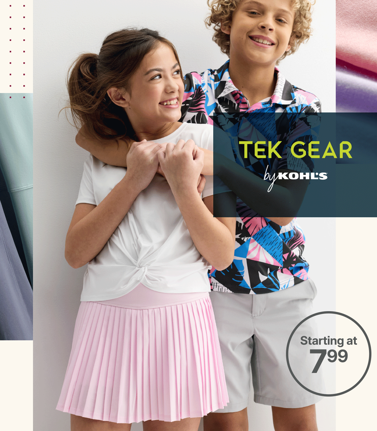 starting at $7.99 with 20% off coupon activewear