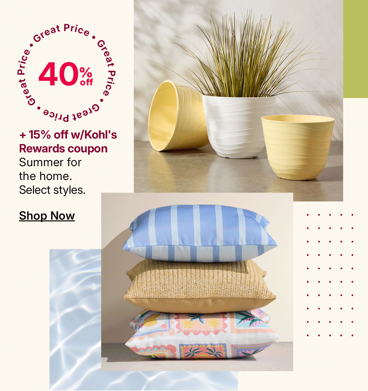40% off summer for the home