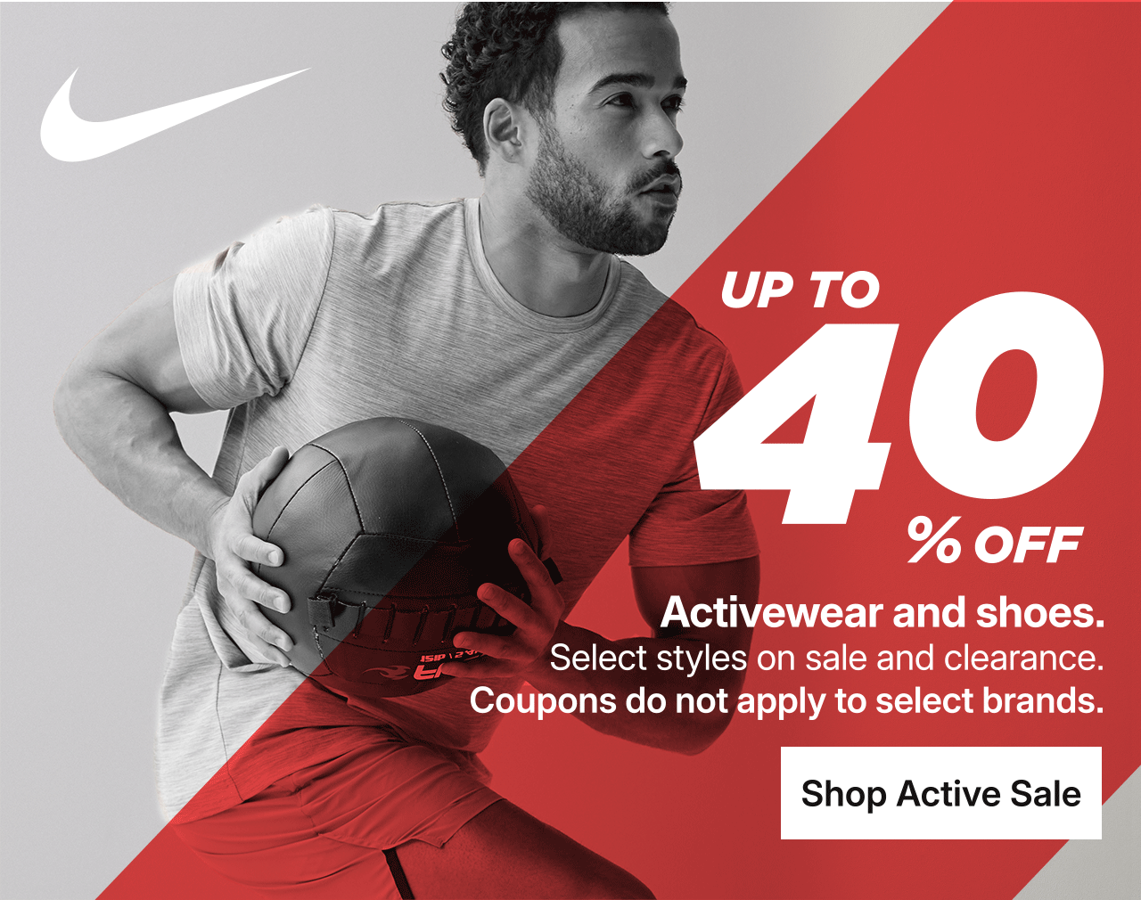 up to 40% off activewear and shoes
