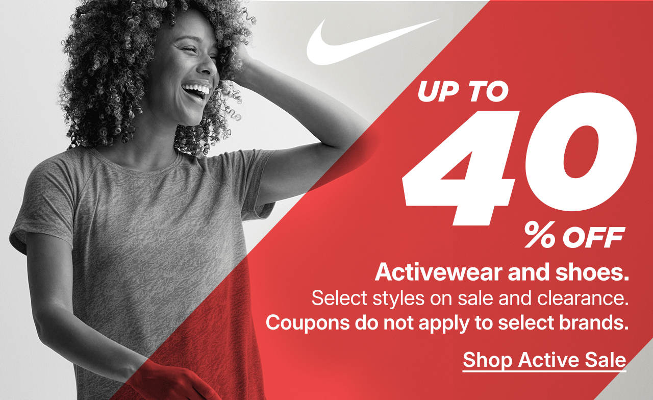up to 40% off activewear and shoes