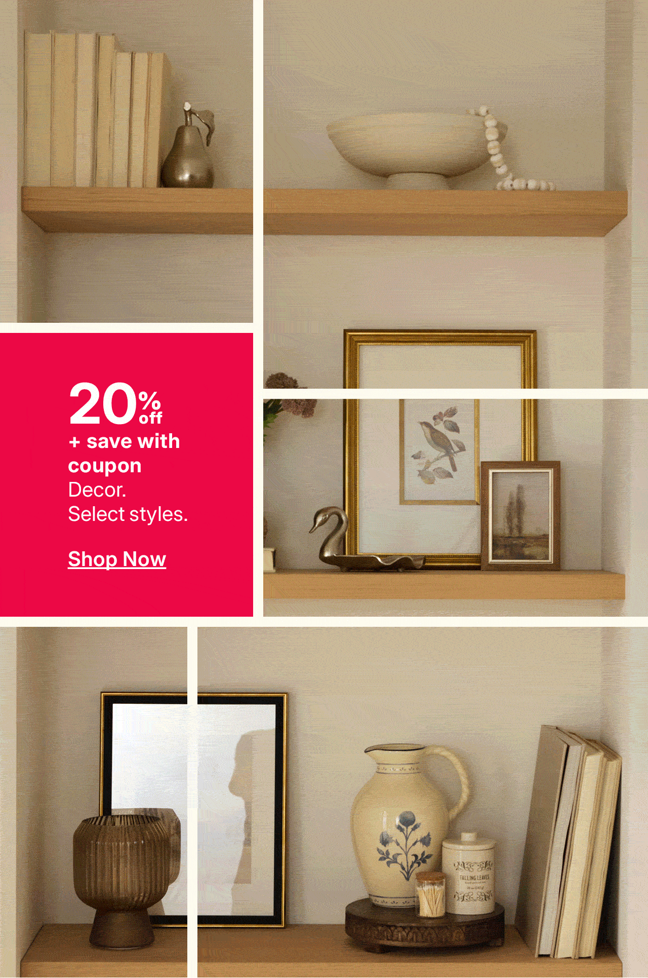 20% off decor plus save with coupon