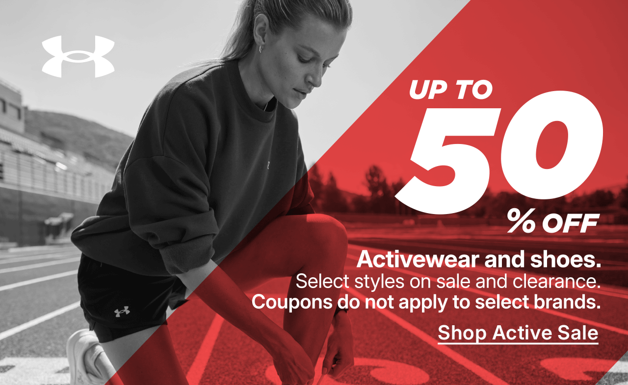 up to 50% off activewear and shoes