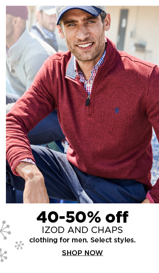 40-50% off izod and chaps clothing for men. shop now.