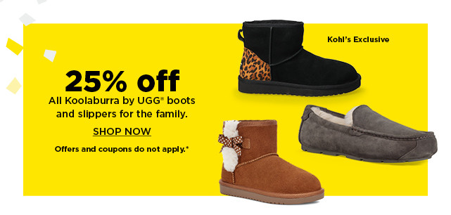 25% off koolaburra by ugg boots and slippers for the family. shop now.