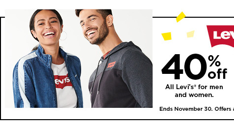 40% off levis for men and women.  shop now.