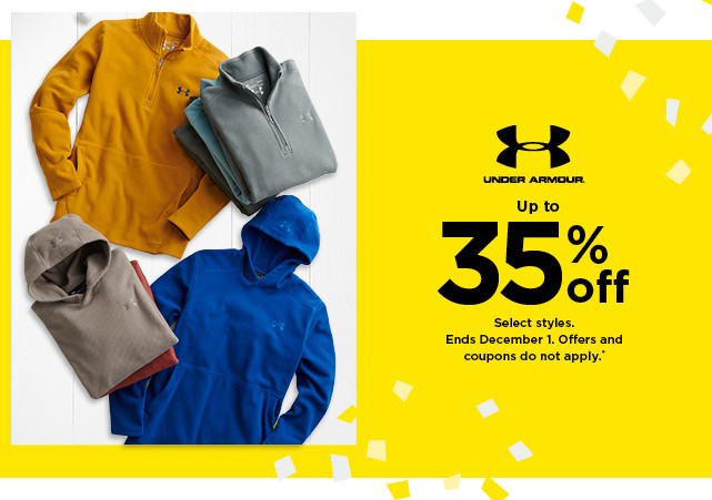 up to 35% off Under Armour. Select styles. Offers and coupons do not apply. Shop now.