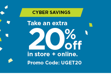 take an extra 20% off using promo code UGET20. shop now.