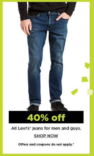 40% off all levis jeans for men and young men. shop now.