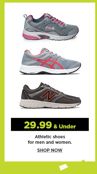 29.99 and under athletic shoes for men and women. shop now.