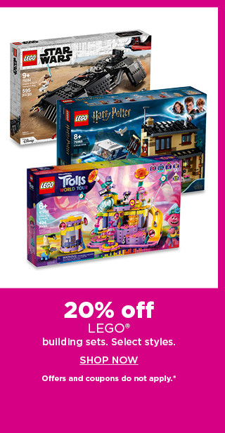 20% off lego building sets. shop now.