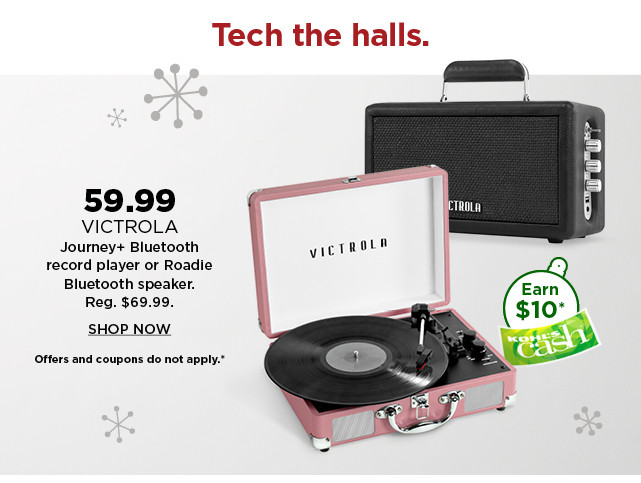 59.99 victrola journey and bluetooth record player or roadie bluetooth speaker. shop now.