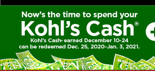 spend your kohls cash today. shop now.