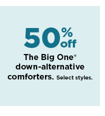 50% off the big one down alternative comforters. shop now.