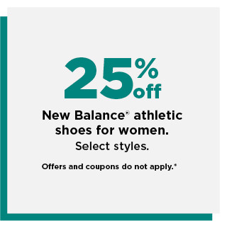 25% off new balance athletic shoes for women. shop now.