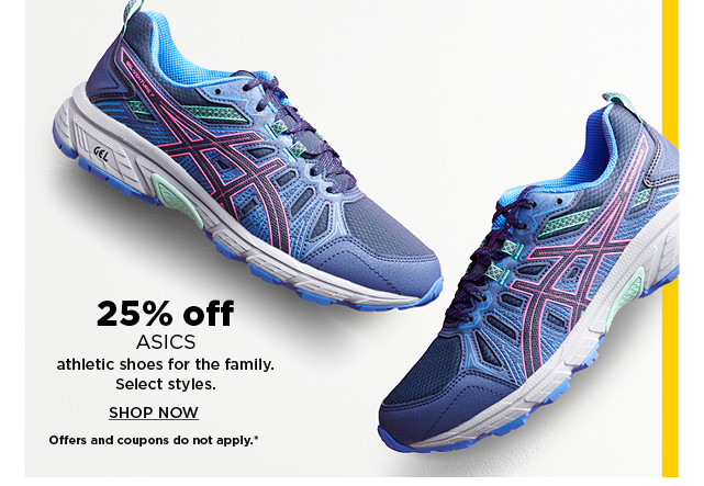 25% off asics athletic shoes for the family. shop now.