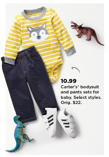 10.99 carters bodysuit and pants sets for baby. shop now.