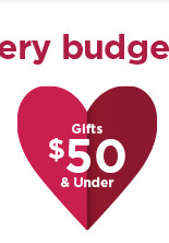 shop for valentines gifts $50 and under. shop now.