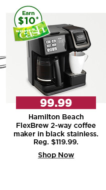 99.99 hamilton beach flex brew 2 way coffee maker in black stainless. shop now.