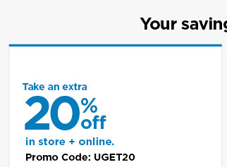 take an extra 20% off using promo code UGET20. shop now.