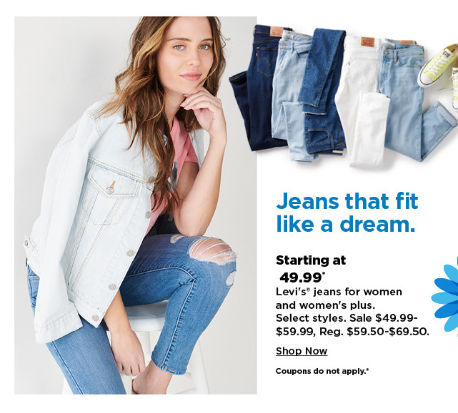 starting at 49.99 levis jeans for women and womens plus. sale $49.99-$59.99. shop now.