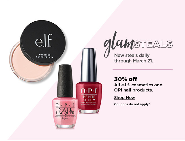 30% off ELF cosmetics and OPI nail products. shop now.