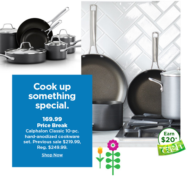 169.99 price break calphalon classic 10 piece cookware set. shop now.