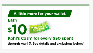 everyone gets $10 kohls cash for every $50 spent. shop now.