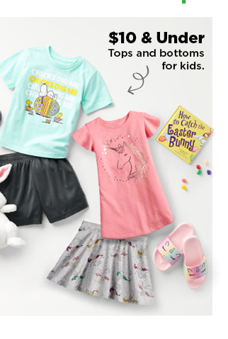 $10 and under tops and bottoms for kids .shop now.