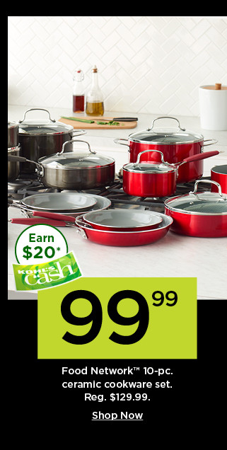 99.99 food network 10 piece ceramic cookware set. shop now.