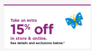 take an extra 15% off using promo code YOUR15. shop now.